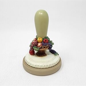 Vtg Brown Bag Cookie Art  Press Stamp "Fruit Basket" Handle Discontinued Baking